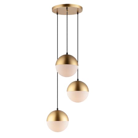 Et2 Half Moon 3-Light 16.5" Wide Metallic Gold Pendant Light E20364-92MG